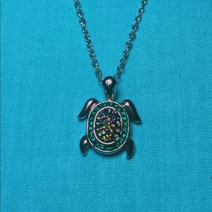 crystal sea turtle necklace